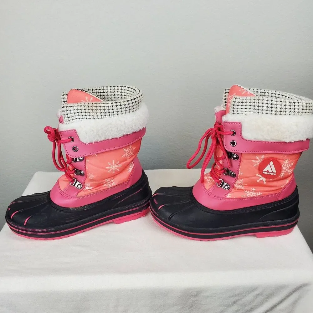 Michansha Girl's Size 3 Snow Boots Faux Fur